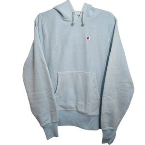 Champion Reverse Weave Hoodie Light Blue Pullover Sweatshirt WL7357 Small Mens